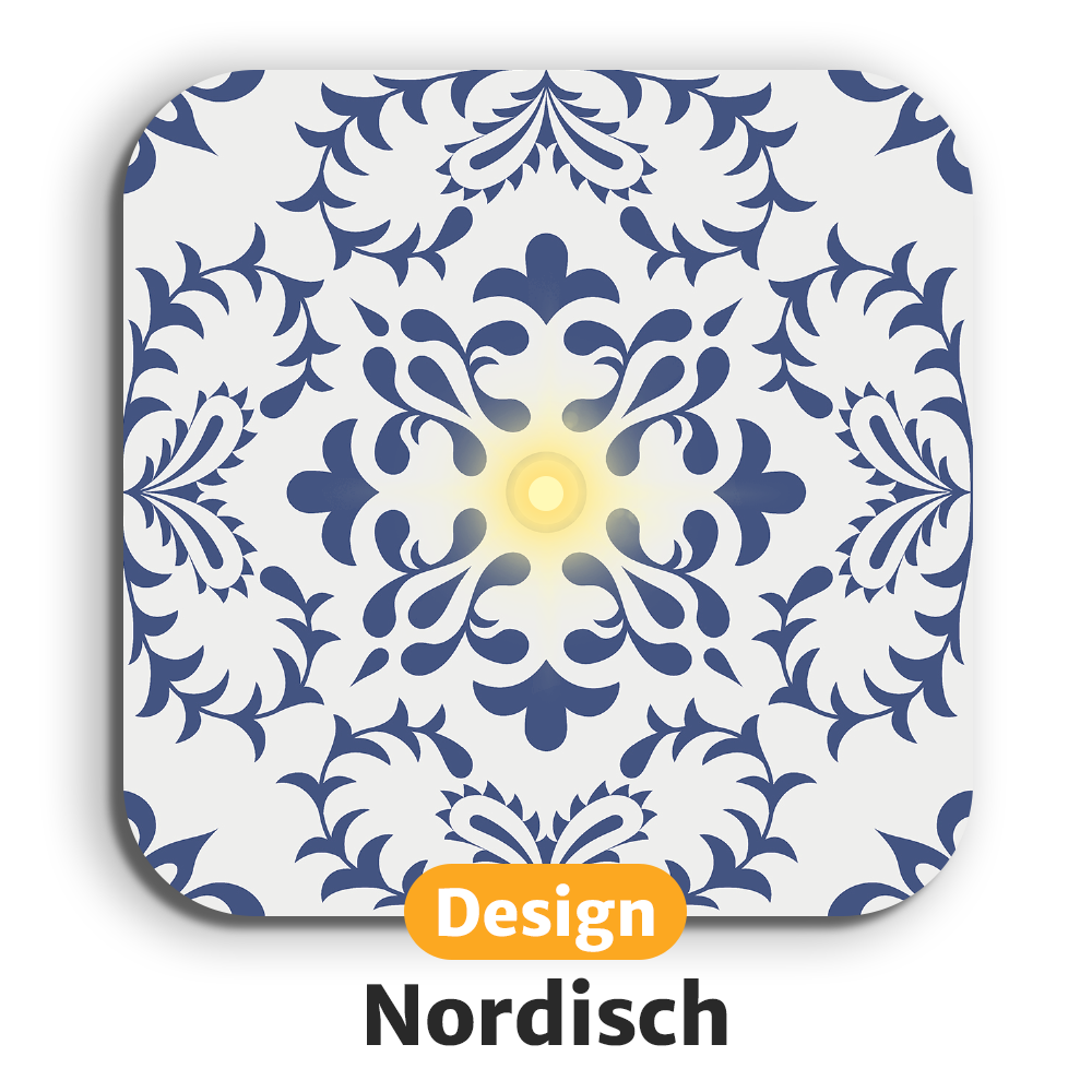 Leuchtende LED-Untersetzer mit gratis Ersatzbatterien