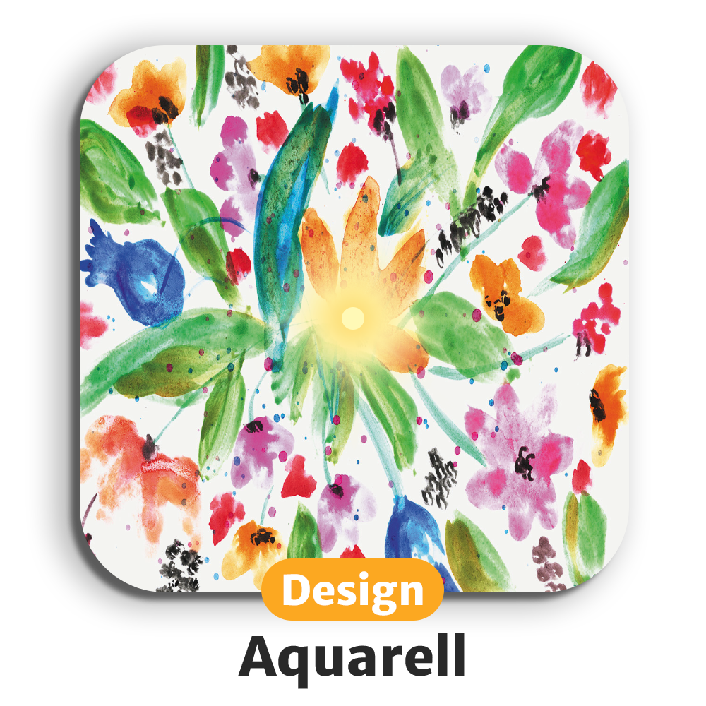 Leuchtende LED-Untersetzer mit gratis Ersatzbatterien