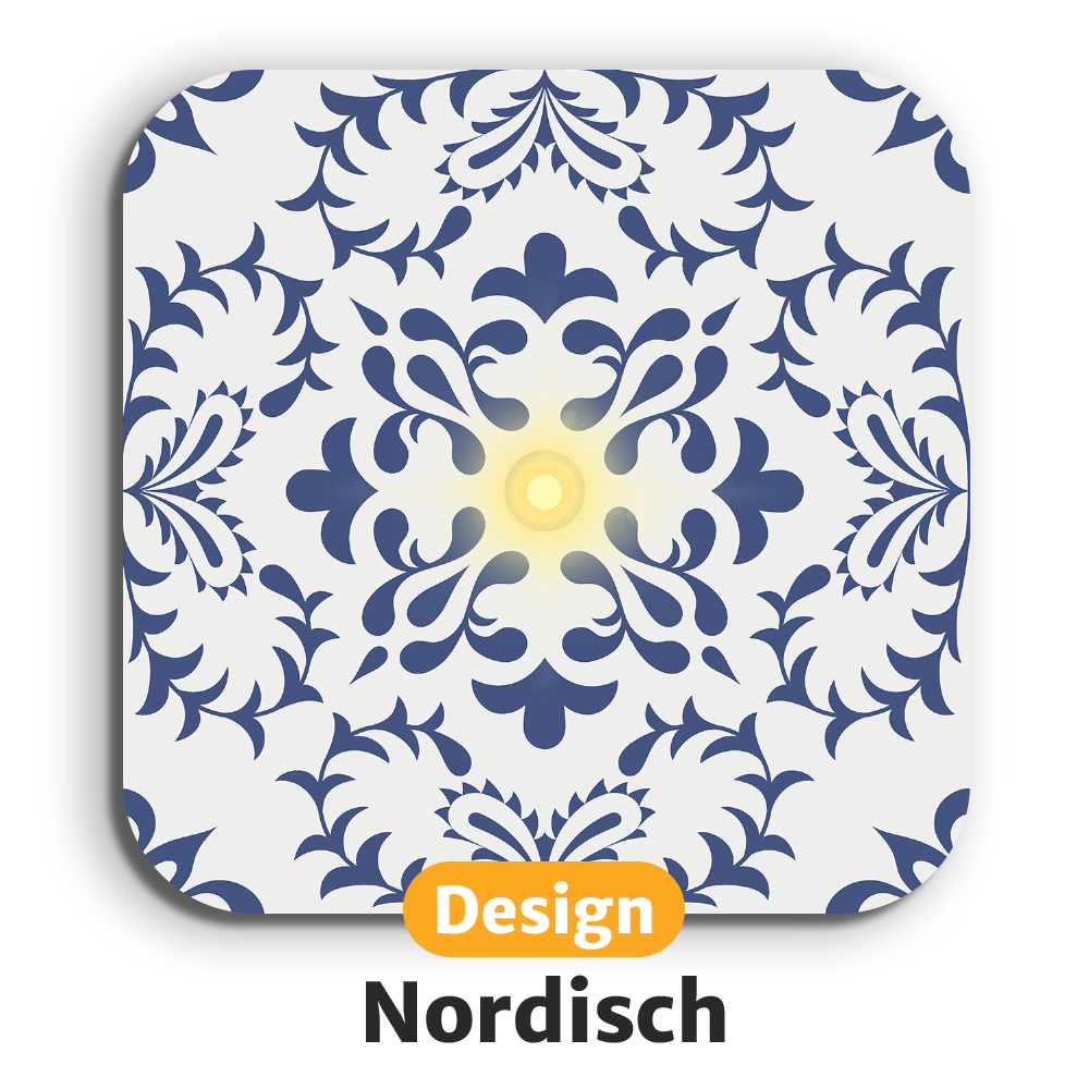 Leuchtende LED-Untersetzer mit gratis Ersatzbatterien