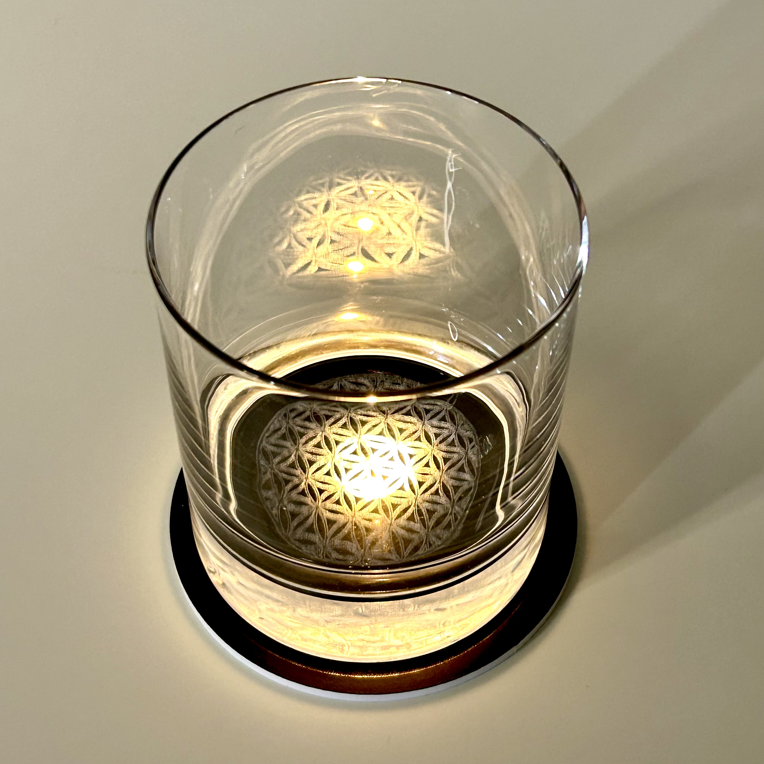 2 Casa Vivida Kristallgläser mit Glasboden-Gravur